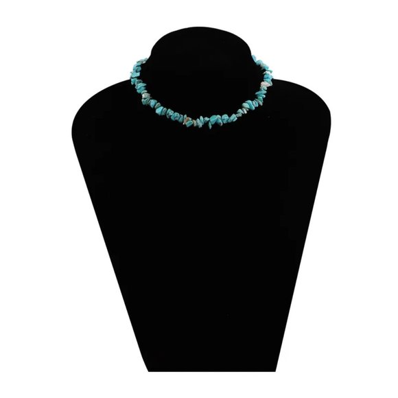 Western Southwestern Turquoise Beaded Boho Choker Necklace NEW - Picture 5 of 7